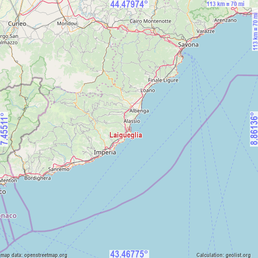 Laigueglia on map