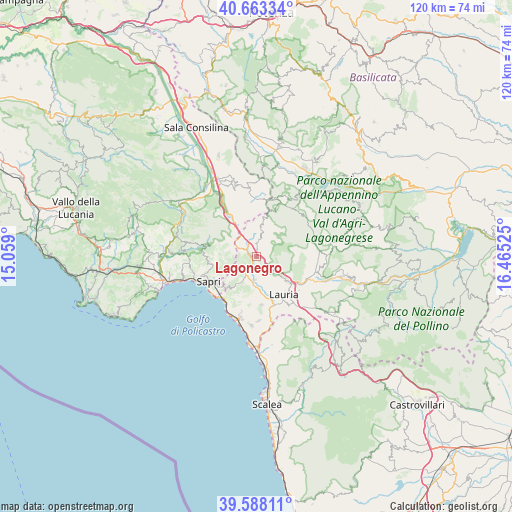 Lagonegro on map