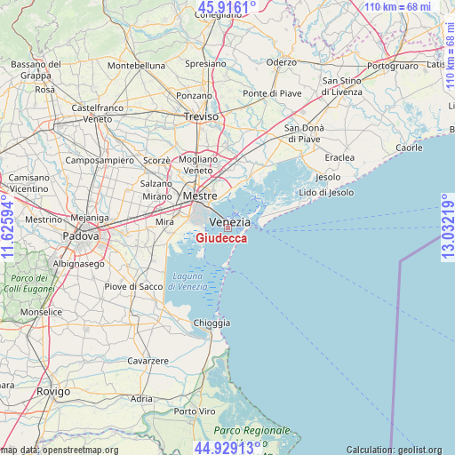 Giudecca on map