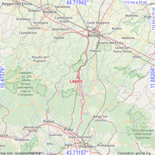 Lagaro on map