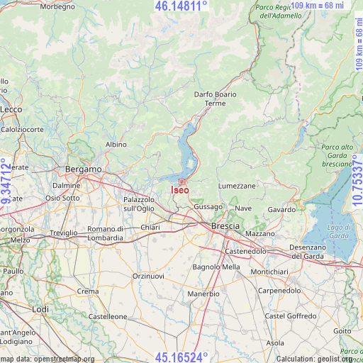 Iseo on map