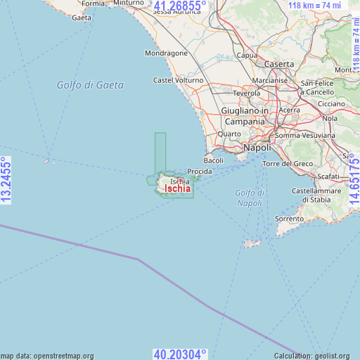 Ischia on map