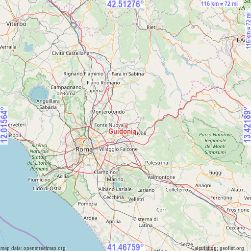 Guidonia on map