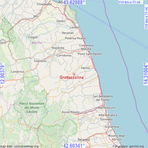 Grottazzolina on map