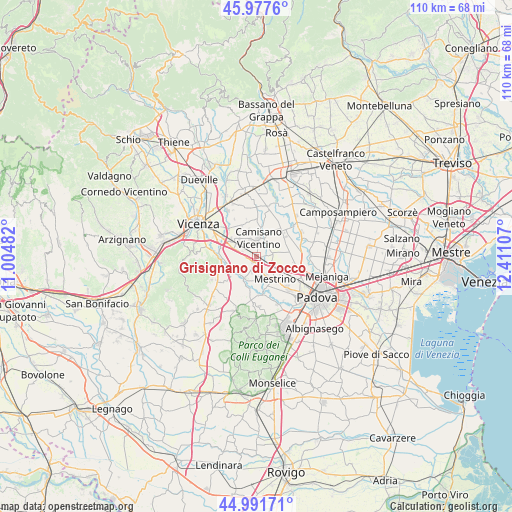 Grisignano di Zocco on map