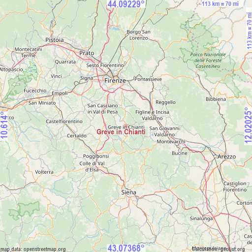 Greve in Chianti on map