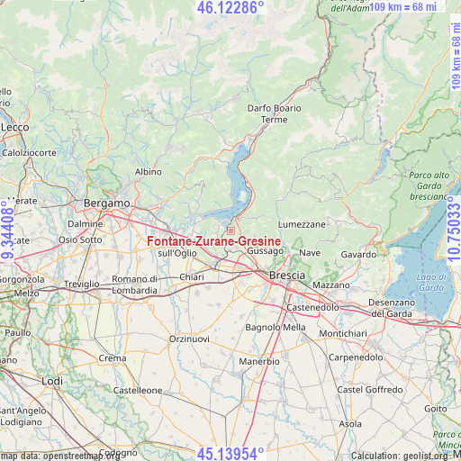 Fontane-Zurane-Gresine on map