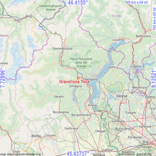 Gravellona Toce on map