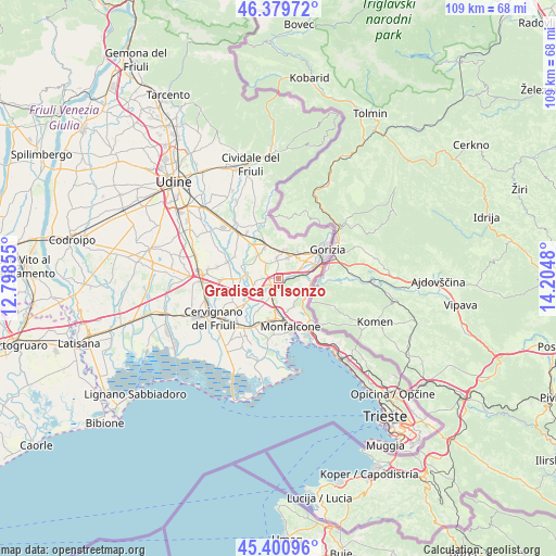 Gradisca d'Isonzo on map