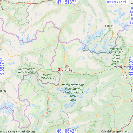 Glorenza on map