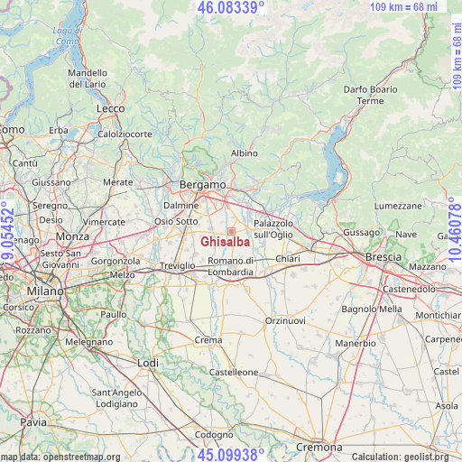 Ghisalba on map
