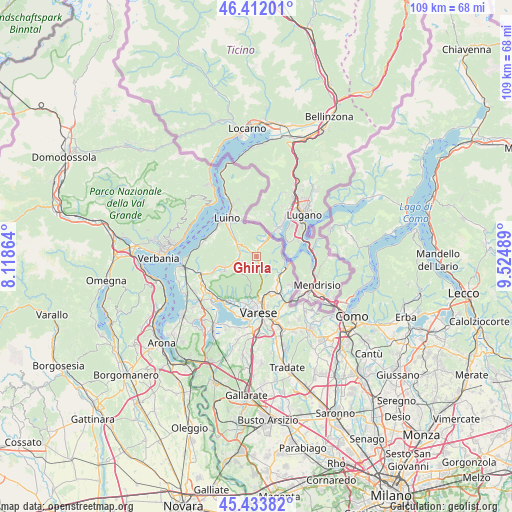 Ghirla on map