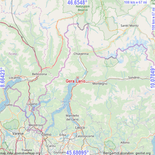 Gera Lario on map