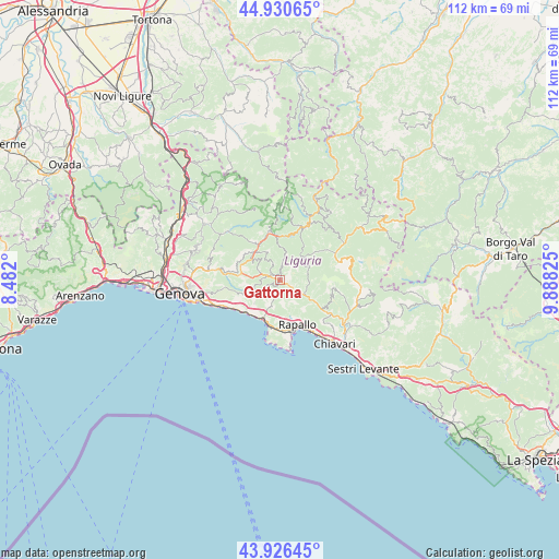 Gattorna on map