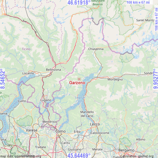 Garzeno on map