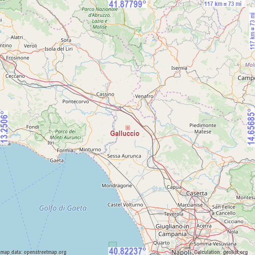 Galluccio on map