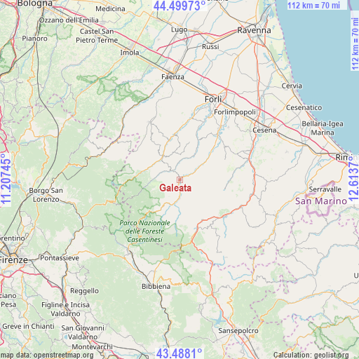 Galeata on map