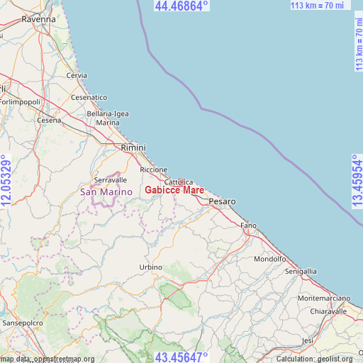 Gabicce Mare on map