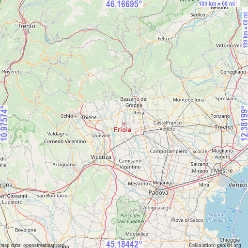 Friola on map