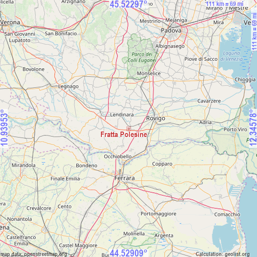 Fratta Polesine on map