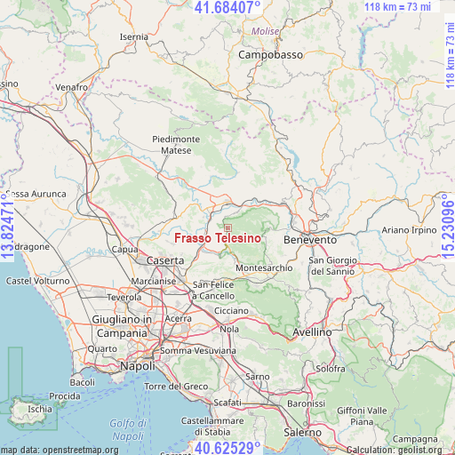Frasso Telesino on map