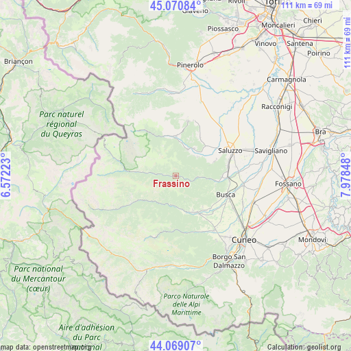 Frassino on map