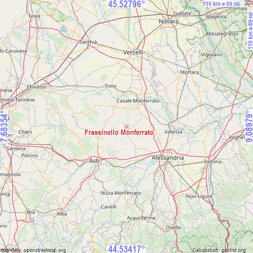 Frassinello Monferrato on map