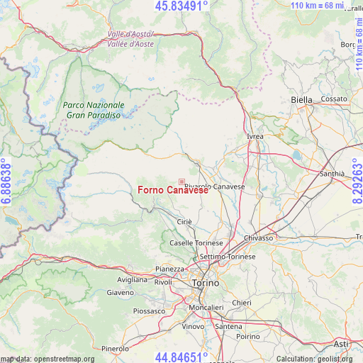 Forno Canavese on map