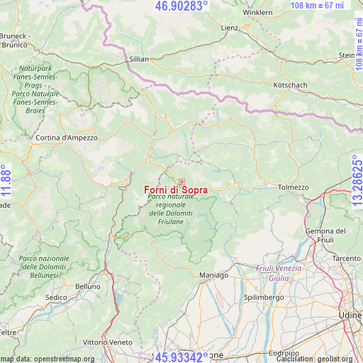 Forni di Sopra on map