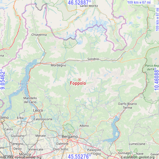 Foppolo on map