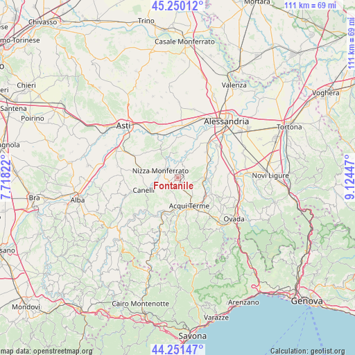 Fontanile on map