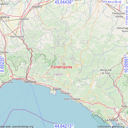 Fontanigorda on map