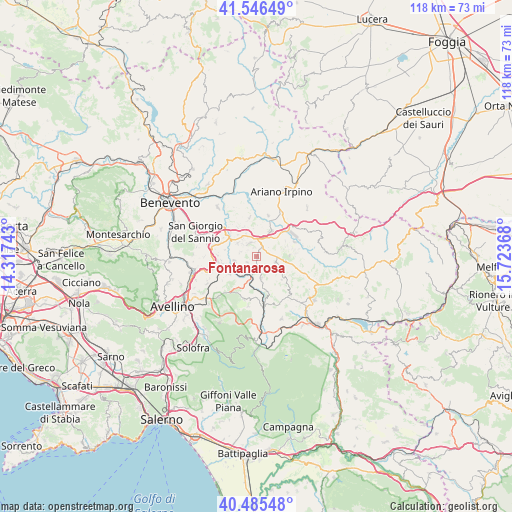 Fontanarosa on map