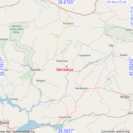 Dallıbahçe on map