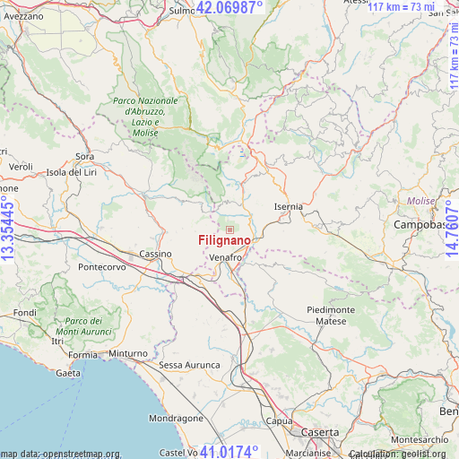 Filignano on map