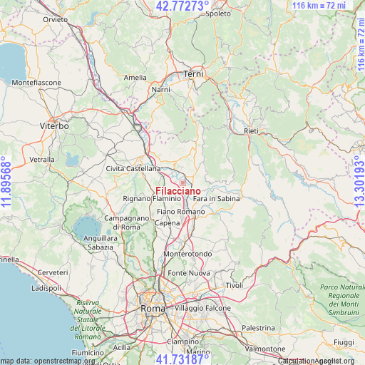 Filacciano on map