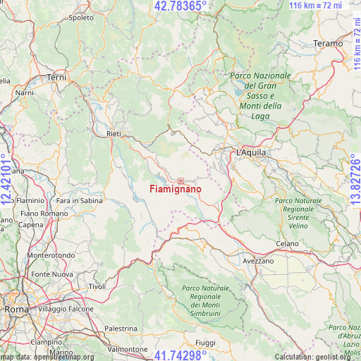 Fiamignano on map