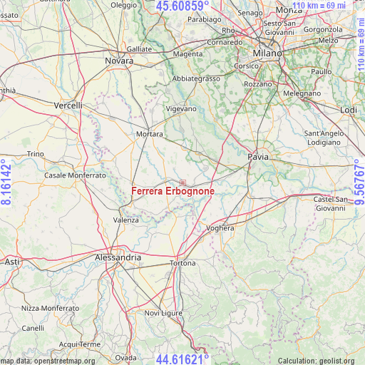 Ferrera Erbognone on map