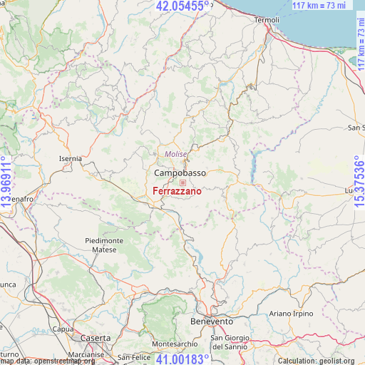 Ferrazzano on map