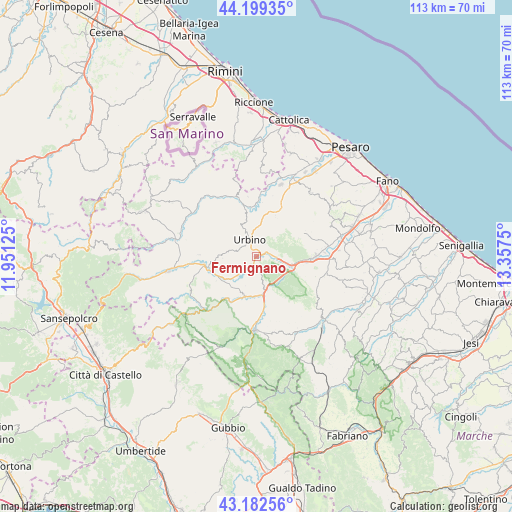 Fermignano on map