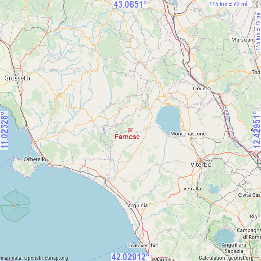 Farnese on map