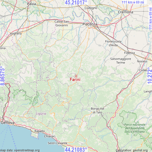 Farini on map