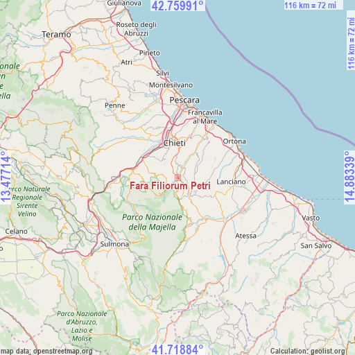 Fara Filiorum Petri on map