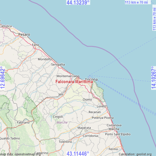 Falconara Marittima on map