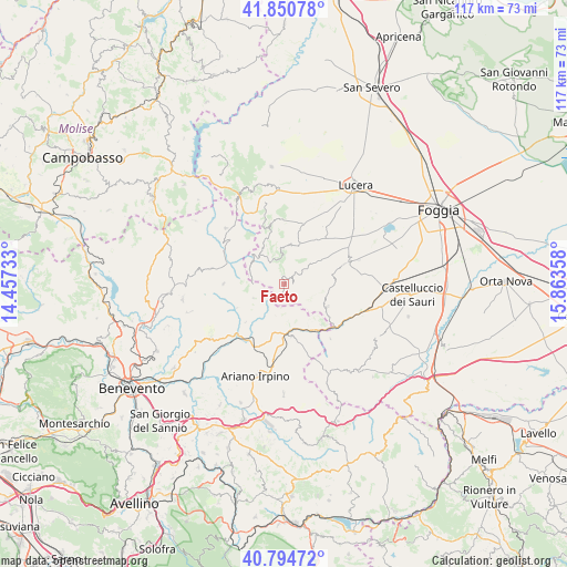 Faeto on map