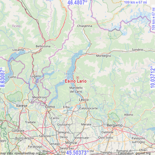 Esino Lario on map