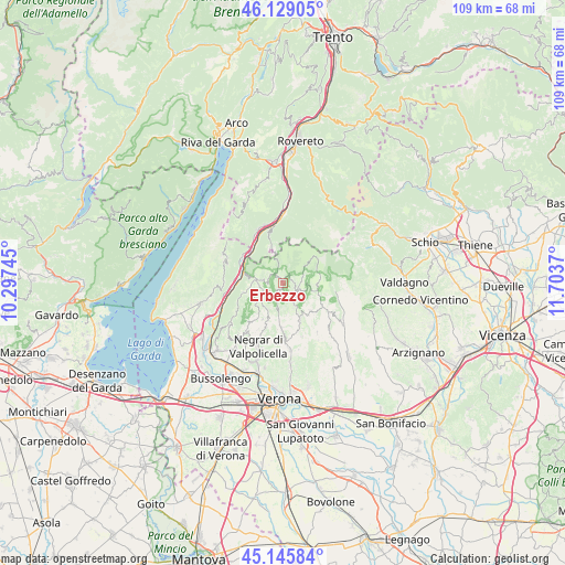 Erbezzo on map