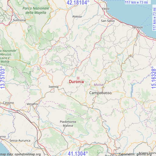 Duronia on map