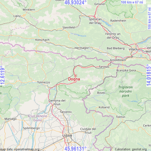 Dogna on map