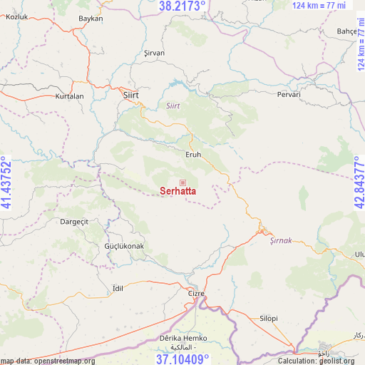 Serhatta on map